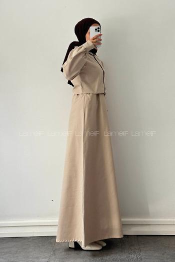 Lamelif Jileli İkili Takım Bej