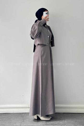 Lamelif Jileli İkili Takım Gri