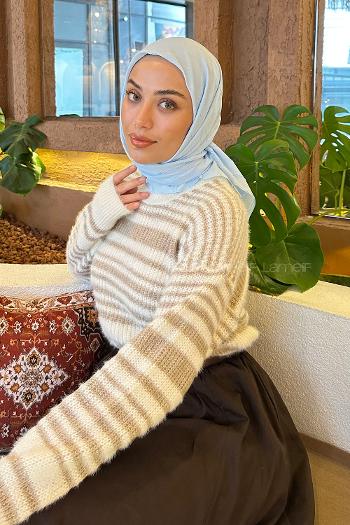 Lamelif Piliseli Bambu Eşarp Bebe Mavisi