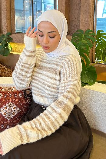 Lamelif Piliseli Bambu Eşarp Beyaz