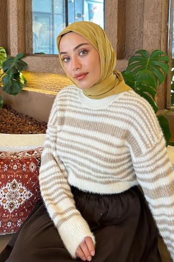 Lamelif Piliseli Bambu Eşarp Sarı