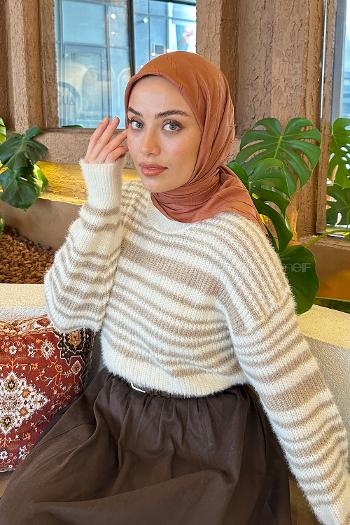 Lamelif Piliseli Bambu Eşarp Tarçın