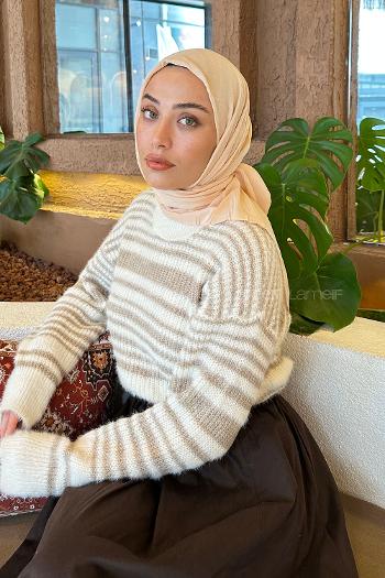 Lamelif Piliseli Bambu Eşarp Yavru Ağzı