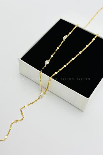 Gold-7 Gold Straight Necklace