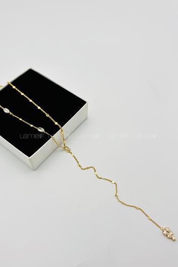 Gold-7 Gold Straight Necklace