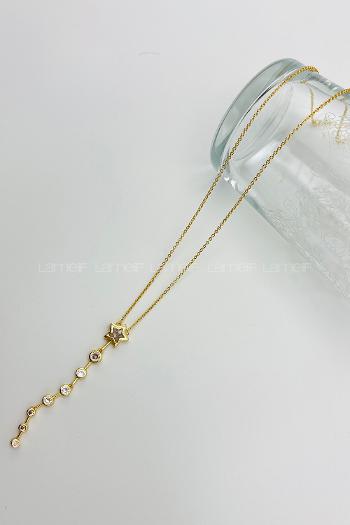Gold-1 Gold Straight Necklace