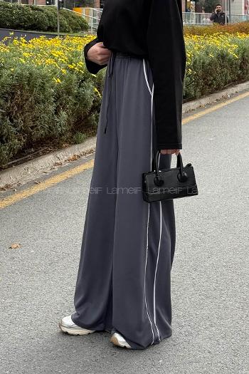 Anthracite Regular Trousers Elastic Waist Regular Cut Bottom Tracksuit