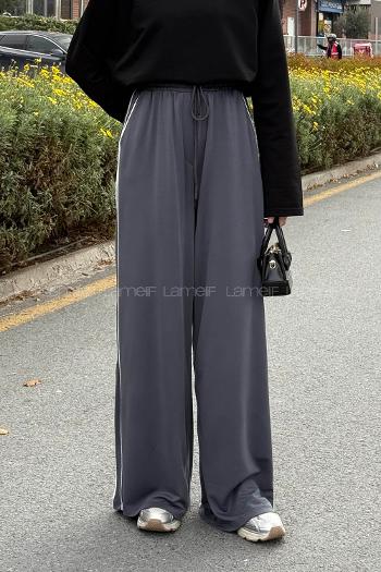 Anthracite Regular Trousers Elastic Waist Regular Cut Bottom Tracksuit