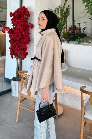 Lamelif Kemerli Panço Krem