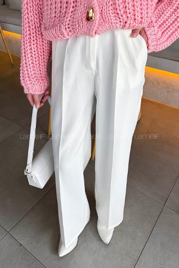 Lamelif Pensli Pantolon Ekru