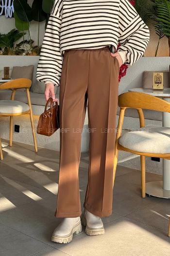 Lamelif Scuba Pantolon Kahverengi