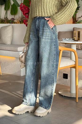 Lamelif Yan Cep Detaylı Boyfriend Pantolon  Yıkama