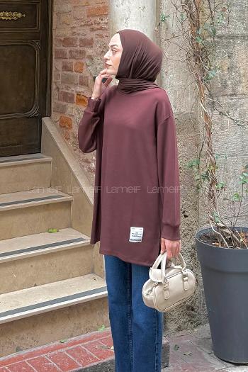 Bitter Brown Crew Neck Long Arm Sweatshirt