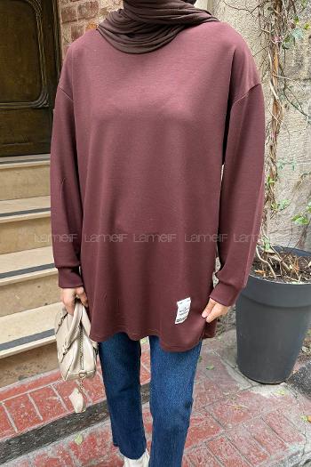 Bitter Brown Crew Neck Long Arm Sweatshirt