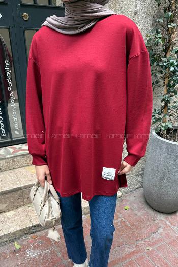 Claret Red Crew Neck Long Arm Sweatshirt