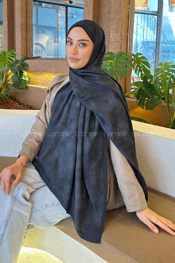 Black Cotton Fabric Flowering Shawl