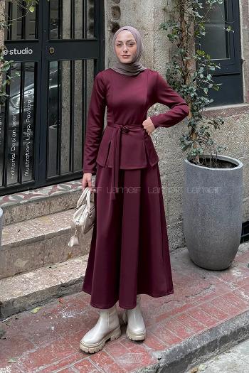 Lamelif Dalgıç İkili Takım Bordo