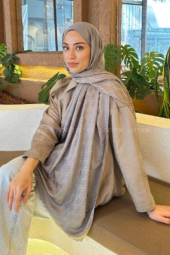 Smoked Cotton Fabric Striped Shawl