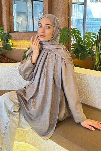 Smoked Cotton Fabric Striped Shawl