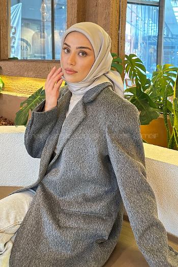 Lamelif Star Eşarp Gri