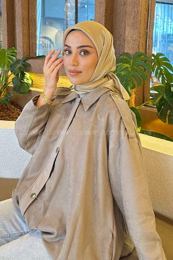 Lamelif Star Eşarp Koyu Vizon