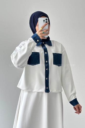 Lamelif Garnili Scuba Takım Beyaz