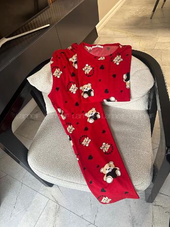Lamelif Ayıcık Detaylı Pijama Takımı
