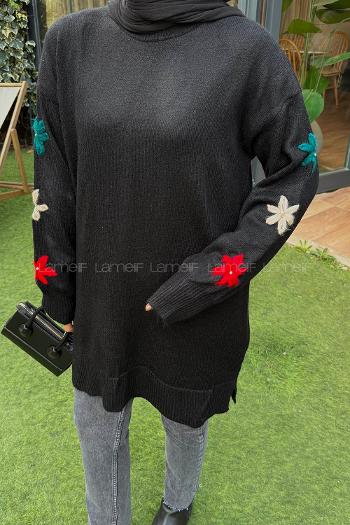 Black Turtle Neck Long Arm Jumper