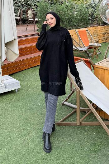 Black Turtle Neck Long Arm Jumper