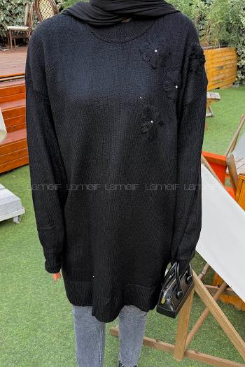 Black Turtle Neck Long Arm Jumper