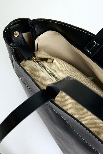 Lamelif Kadın Çift Saplı Tote Çanta Pablo Siyah