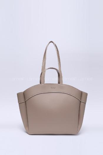 Lamelif Kadın Çift Saplı Tote Çanta Pablo Vizonrengi