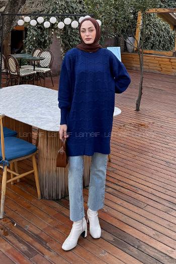 Navy Blue Turtle Neck Long Arm Jumper