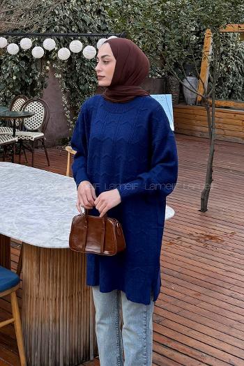 Navy Blue Turtle Neck Long Arm Jumper