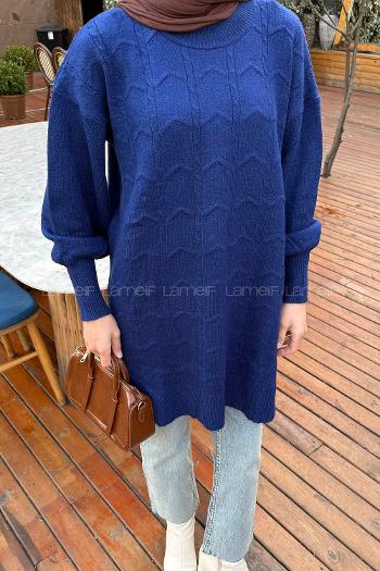 Navy Blue Turtle Neck Long Arm Jumper