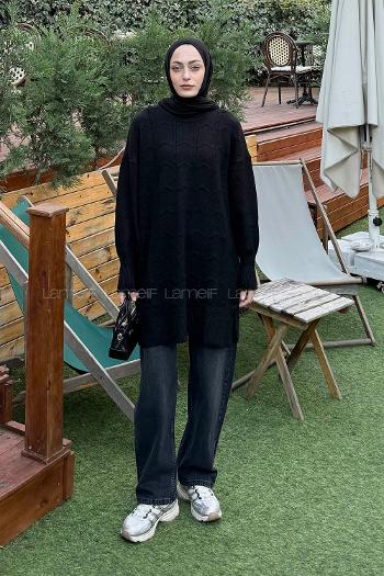 Black Turtle Neck Long Arm Jumper
