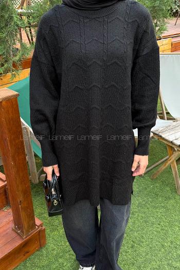 Black Turtle Neck Long Arm Jumper