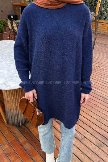 Navy Blue Turtle Neck Long Arm Jumper