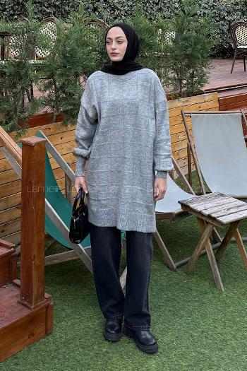 Lamelif Yumoş Triko Kazak Gri