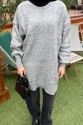 Lamelif Yumoş Triko Kazak Gri
