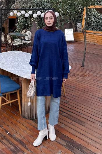 Lamelif Yumoş Triko Kazak Lacivert