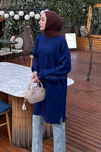 Lamelif Yumoş Triko Kazak Lacivert