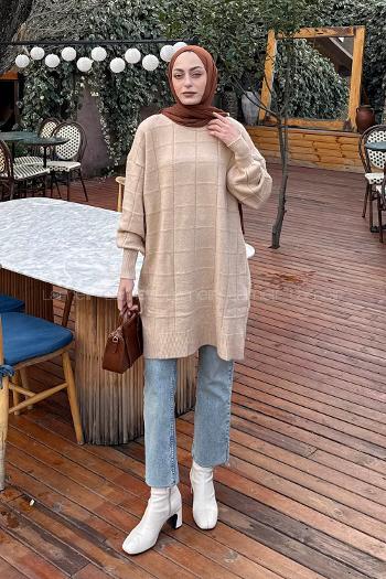 Lamelif Yumoş Triko Kazak Sütlü Kahve