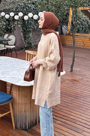 Lamelif Yumoş Triko Kazak Sütlü Kahve