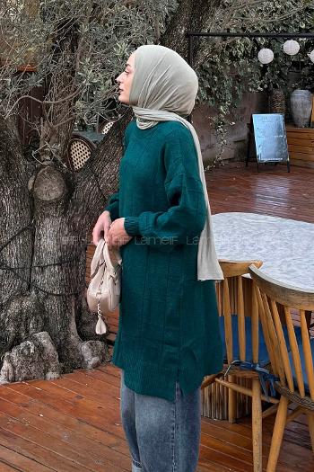 Lamelif Yumoş Triko Kazak Zümrüt