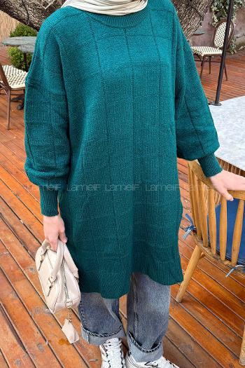 Lamelif Yumoş Triko Kazak Zümrüt