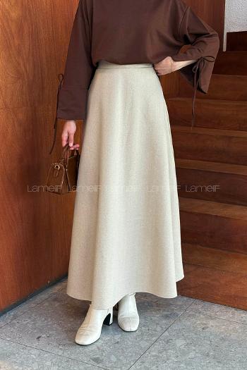 Lamelif Kaşe Etek Sütlü Kahve