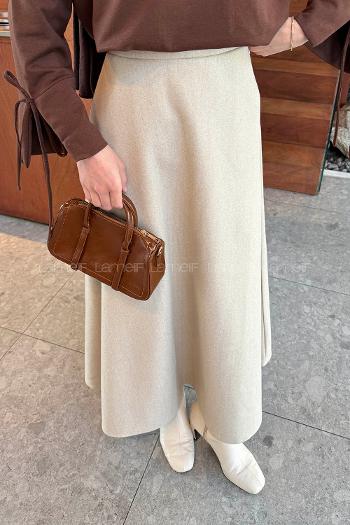 Lamelif Kaşe Etek Sütlü Kahve