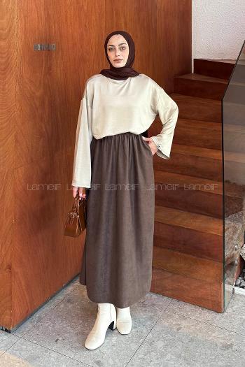 Lamelif Kol Armalı Sweatshirt Bej