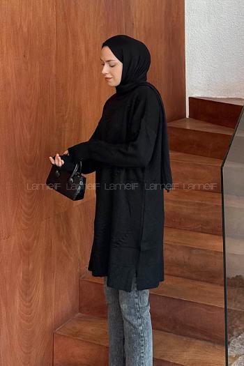 Black Turtle Neck Long Arm Jumper